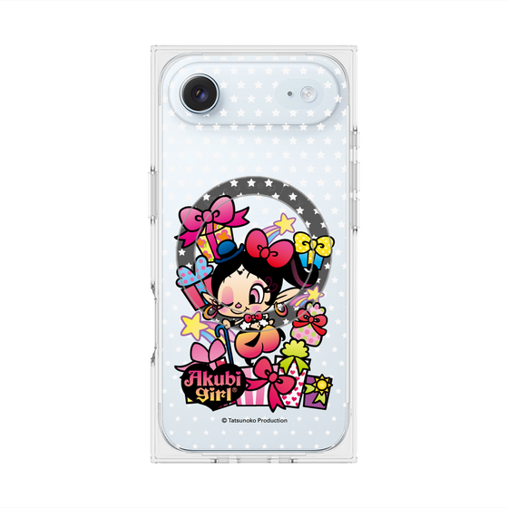 プレミアムスクエアケース with MagSafe［ アクビガール - プレゼントリボン ］