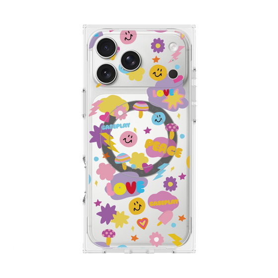 プレミアムスクエアケース with MagSafe［ オリジナル - LOVE & PEACE ］