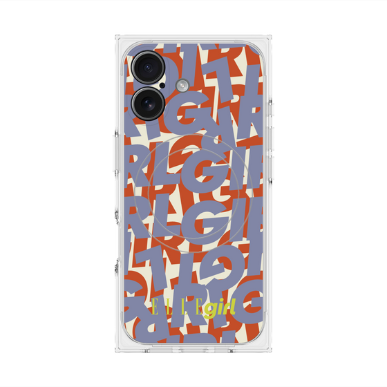 プレミアムスクエアケース with MagSafe［ ELLEgirl - ミックスロゴ - Purple ］