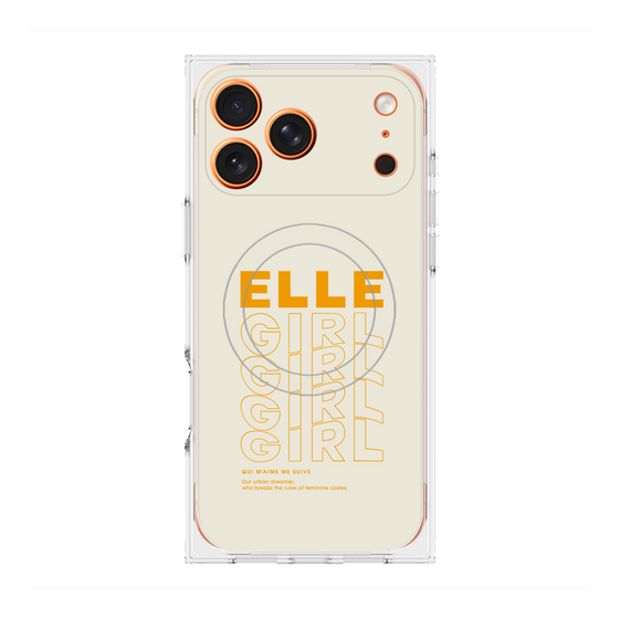 プレミアムスクエアケース with MagSafe［ ELLEgirl - ロゴ ］