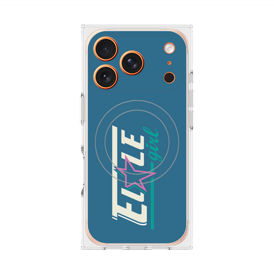 プレミアムスクエアケース with MagSafe［ ELLEgirl - レトロロゴ ］