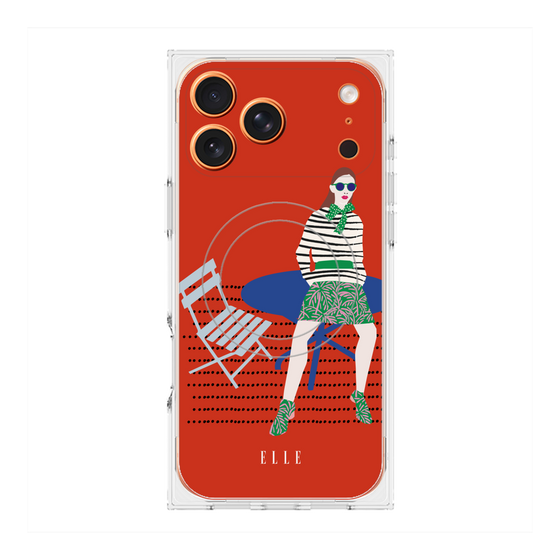 プレミアムスクエアケース with MagSafe［ ELLE - パリジェンヌ - レッド ］
