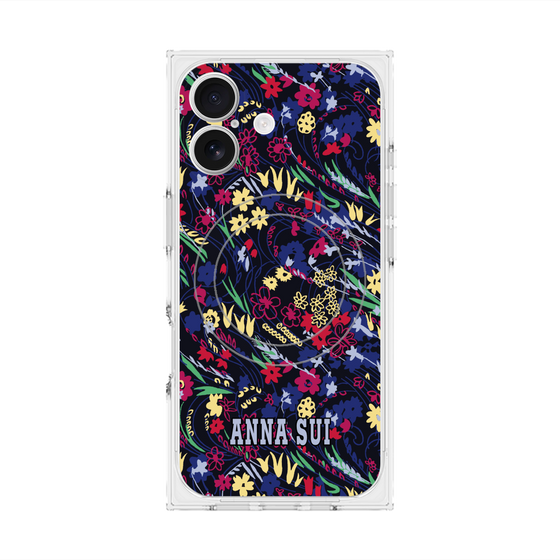 プレミアムスクエアケース with MagSafe［ ANNA SUI - スワーリングフワラー ］