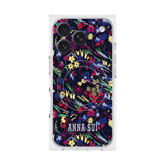 プレミアムスクエアケース with MagSafe［ ANNA SUI - スワーリングフワラー ］
