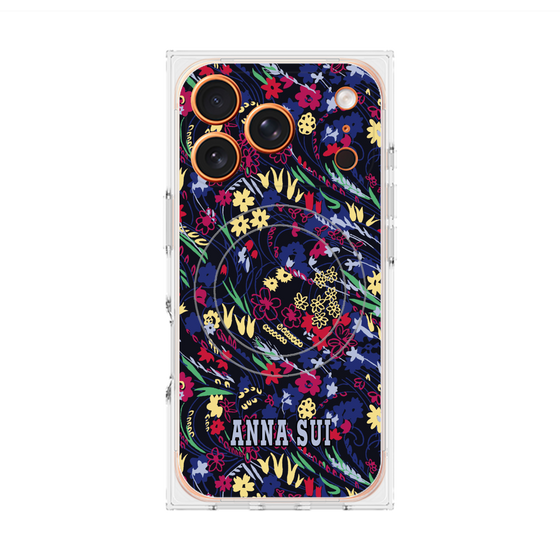 プレミアムスクエアケース with MagSafe［ ANNA SUI - スワーリングフワラー ］