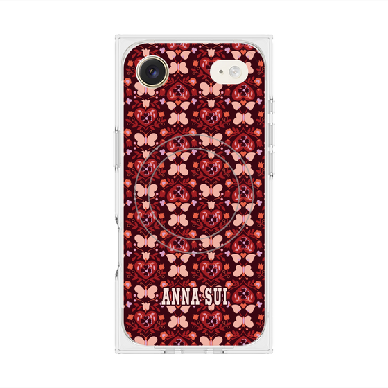 プレミアムスクエアケース with MagSafe［ ANNA SUI - バタフライハーツ - レッド ］