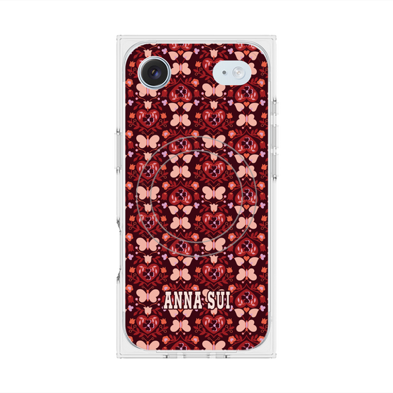 プレミアムスクエアケース with MagSafe［ ANNA SUI - バタフライハーツ - レッド ］