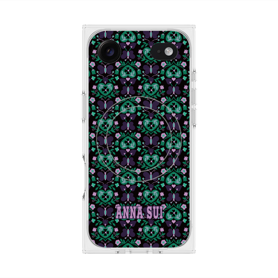 プレミアムスクエアケース with MagSafe［ ANNA SUI - バタフライハーツ - グリーン ］