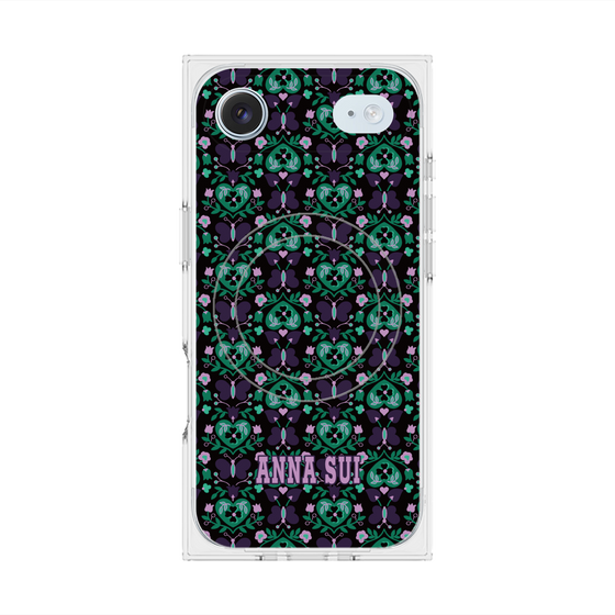 プレミアムスクエアケース with MagSafe［ ANNA SUI - バタフライハーツ - グリーン ］