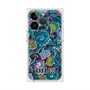 プレミアムスクエアケース with MagSafe［ ANNA SUI - ガーデンフワラー - シアン ］