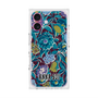 プレミアムスクエアケース with MagSafe［ ANNA SUI - ガーデンフワラー - シアン ］