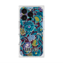 プレミアムスクエアケース with MagSafe［ ANNA SUI - ガーデンフワラー - シアン ］