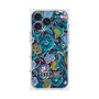 プレミアムスクエアケース with MagSafe［ ANNA SUI - ガーデンフワラー - シアン ］