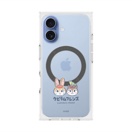 プレミアムスクエアケース with MagSafe［ クピラムフレンズ - ロゴ - 仲良し ］
