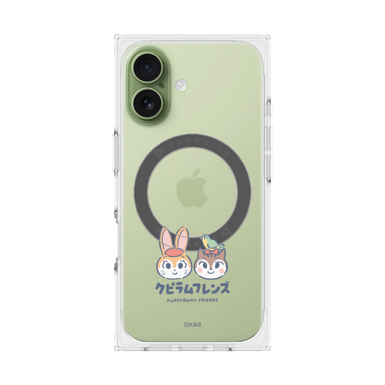 プレミアムスクエアケース with MagSafe［ クピラムフレンズ - ロゴ - 仲良し ］