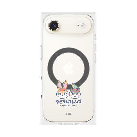 プレミアムスクエアケース with MagSafe［ クピラムフレンズ - ロゴ - 仲良し ］