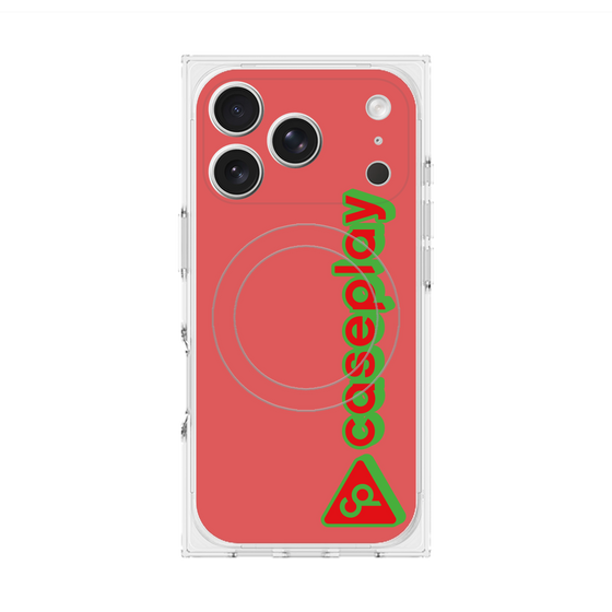 プレミアムスクエアケース with MagSafe［ オリジナル - CASEPLAYロゴタイプ - レッド ］
