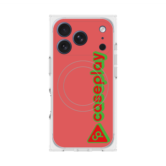 プレミアムスクエアケース with MagSafe［ オリジナル - CASEPLAYロゴタイプ - レッド ］