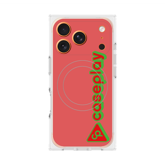 プレミアムスクエアケース with MagSafe［ オリジナル - CASEPLAYロゴタイプ - レッド ］