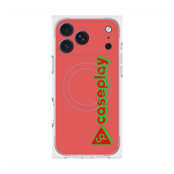 プレミアムスクエアケース with MagSafe［ オリジナル - CASEPLAYロゴタイプ - レッド ］