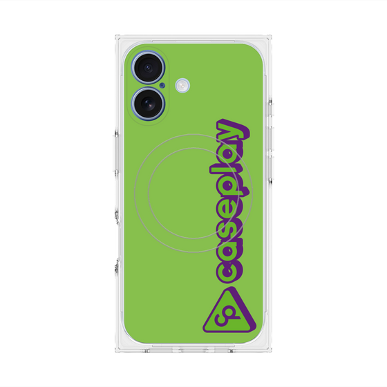 プレミアムスクエアケース with MagSafe［ オリジナル - CASEPLAYロゴタイプ - グリーン ］