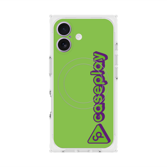 プレミアムスクエアケース with MagSafe［ オリジナル - CASEPLAYロゴタイプ - グリーン ］