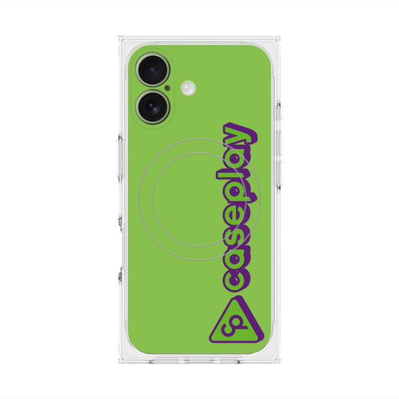 プレミアムスクエアケース with MagSafe［ オリジナル - CASEPLAYロゴタイプ - グリーン ］