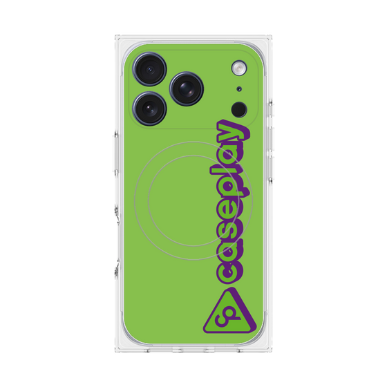 プレミアムスクエアケース with MagSafe［ オリジナル - CASEPLAYロゴタイプ - グリーン ］
