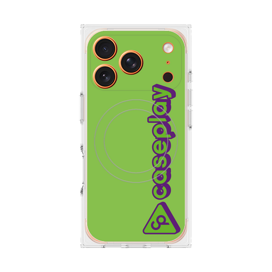 プレミアムスクエアケース with MagSafe［ オリジナル - CASEPLAYロゴタイプ - グリーン ］