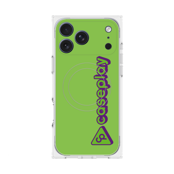プレミアムスクエアケース with MagSafe［ オリジナル - CASEPLAYロゴタイプ - グリーン ］