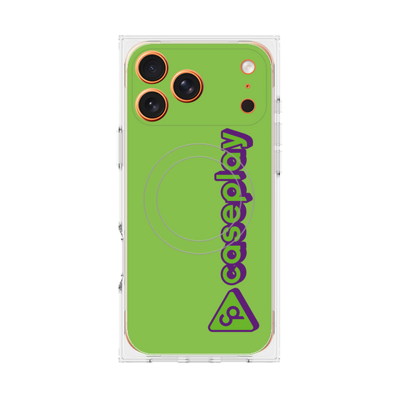 プレミアムスクエアケース with MagSafe［ オリジナル - CASEPLAYロゴタイプ - グリーン ］