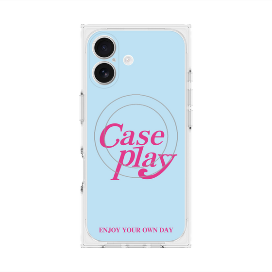 プレミアムスクエアケース with MagSafe［ オリジナル - ENJOY YOUR OWN DAY - ライトブルー ］