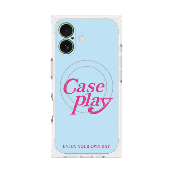 プレミアムスクエアケース with MagSafe［ オリジナル - ENJOY YOUR OWN DAY - ライトブルー ］