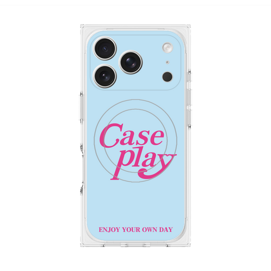 プレミアムスクエアケース with MagSafe［ オリジナル - ENJOY YOUR OWN DAY - ライトブルー ］