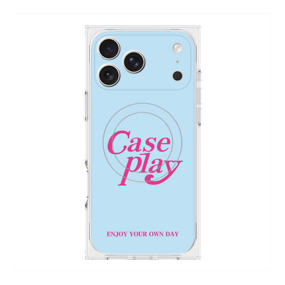 プレミアムスクエアケース with MagSafe［ オリジナル - ENJOY YOUR OWN DAY - ライトブルー ］