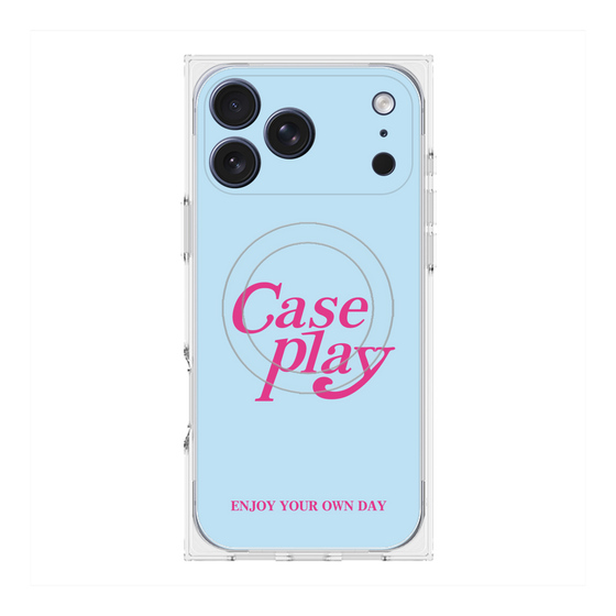 プレミアムスクエアケース with MagSafe［ オリジナル - ENJOY YOUR OWN DAY - ライトブルー ］