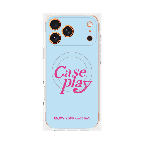 プレミアムスクエアケース with MagSafe［ オリジナル - ENJOY YOUR OWN DAY - ライトブルー ］