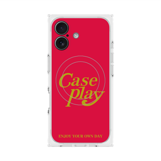 プレミアムスクエアケース with MagSafe［ オリジナル - ENJOY YOUR OWN DAY - レッド ］
