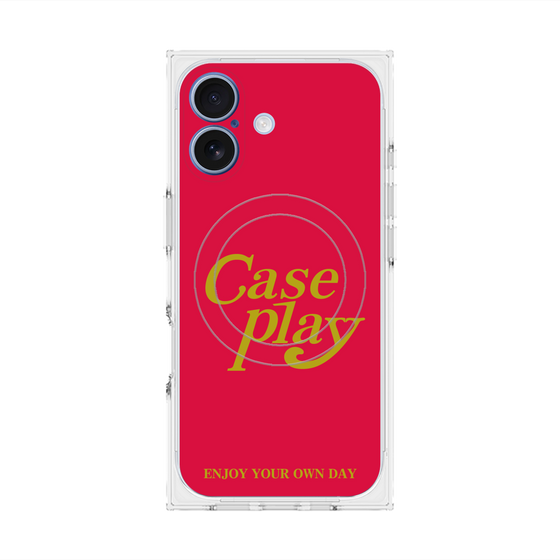 プレミアムスクエアケース with MagSafe［ オリジナル - ENJOY YOUR OWN DAY - レッド ］
