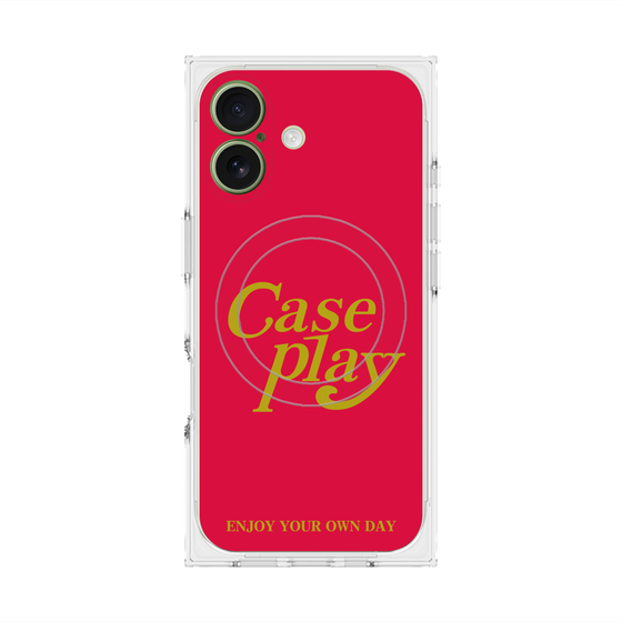 プレミアムスクエアケース with MagSafe［ オリジナル - ENJOY YOUR OWN DAY - レッド ］