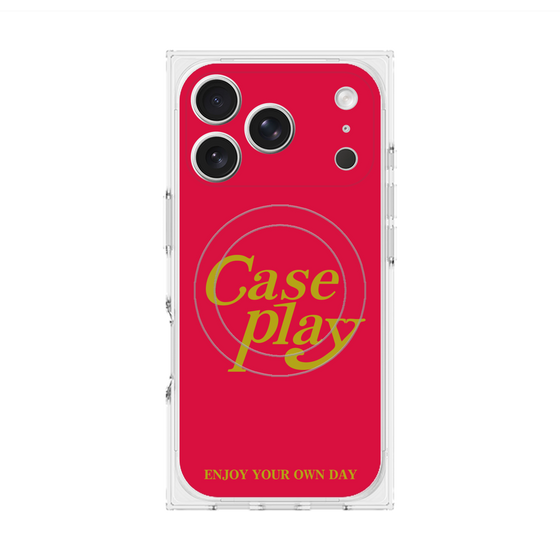 プレミアムスクエアケース with MagSafe［ オリジナル - ENJOY YOUR OWN DAY - レッド ］