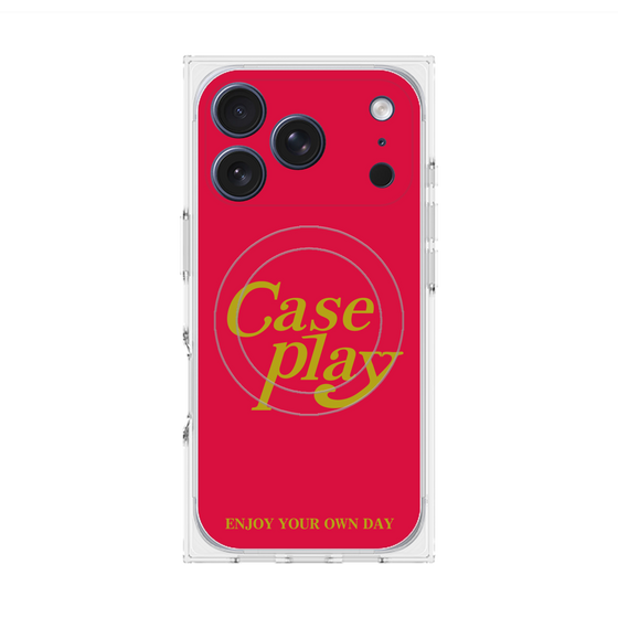 プレミアムスクエアケース with MagSafe［ オリジナル - ENJOY YOUR OWN DAY - レッド ］
