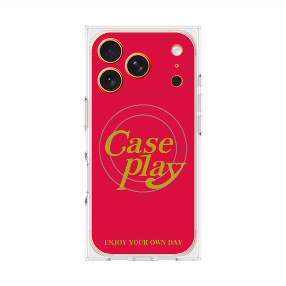 プレミアムスクエアケース with MagSafe［ オリジナル - ENJOY YOUR OWN DAY - レッド ］