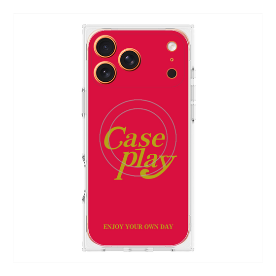 プレミアムスクエアケース with MagSafe［ オリジナル - ENJOY YOUR OWN DAY - レッド ］