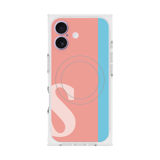 プレミアムスクエアケース with MagSafe［ オリジナル - initial color line - S pink ］