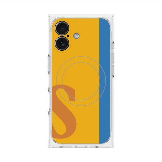 プレミアムスクエアケース with MagSafe［ オリジナル - initial color line - S orange ］