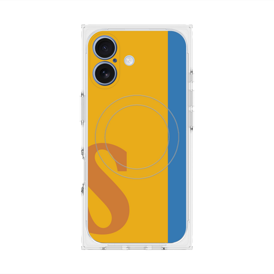 プレミアムスクエアケース with MagSafe［ オリジナル - initial color line - S orange ］