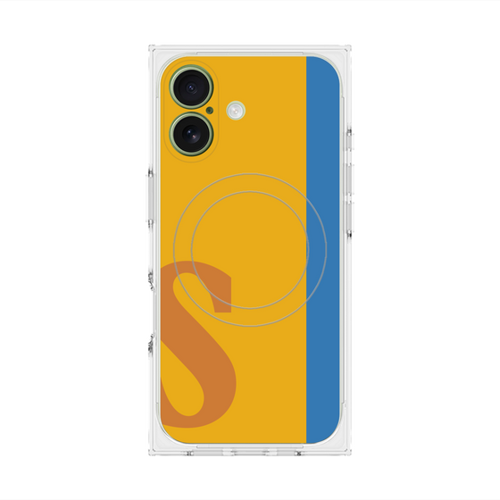 プレミアムスクエアケース with MagSafe［ オリジナル - initial color line - S orange ］