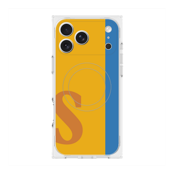 プレミアムスクエアケース with MagSafe［ オリジナル - initial color line - S orange ］