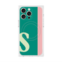 プレミアムスクエアケース with MagSafe［ オリジナル - initial color line - S green ］